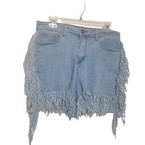 Women's Stretch Denim Fringe Western Shorts Sz 11